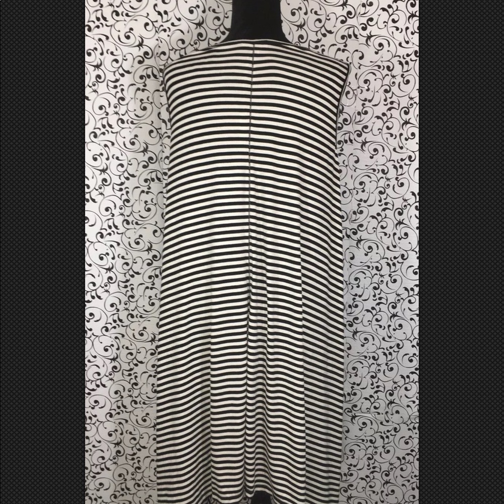 Max Studio Black/White Striped High/Low Dress - Picture 4 of 7